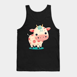 Cute Pink Cow Tank Top